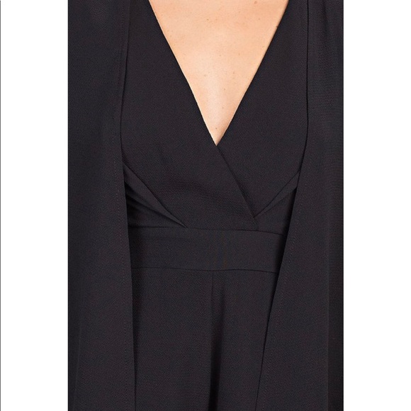 Black Bell Sleeve Cape Romper - Picture 7 of 8